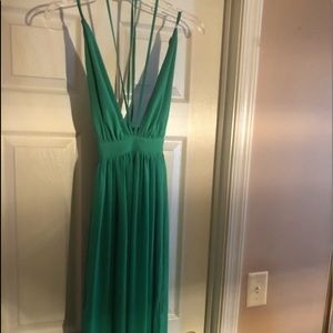 Dark Green Deep Plunge Maxi Dress